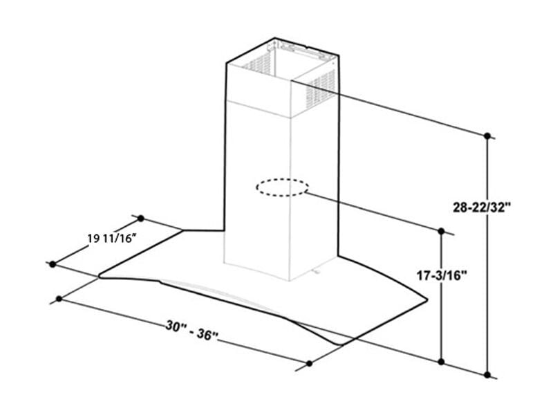 Elica KIT0100315 Optional Long Chimney Extension Kit For 9'0 - 12'0"