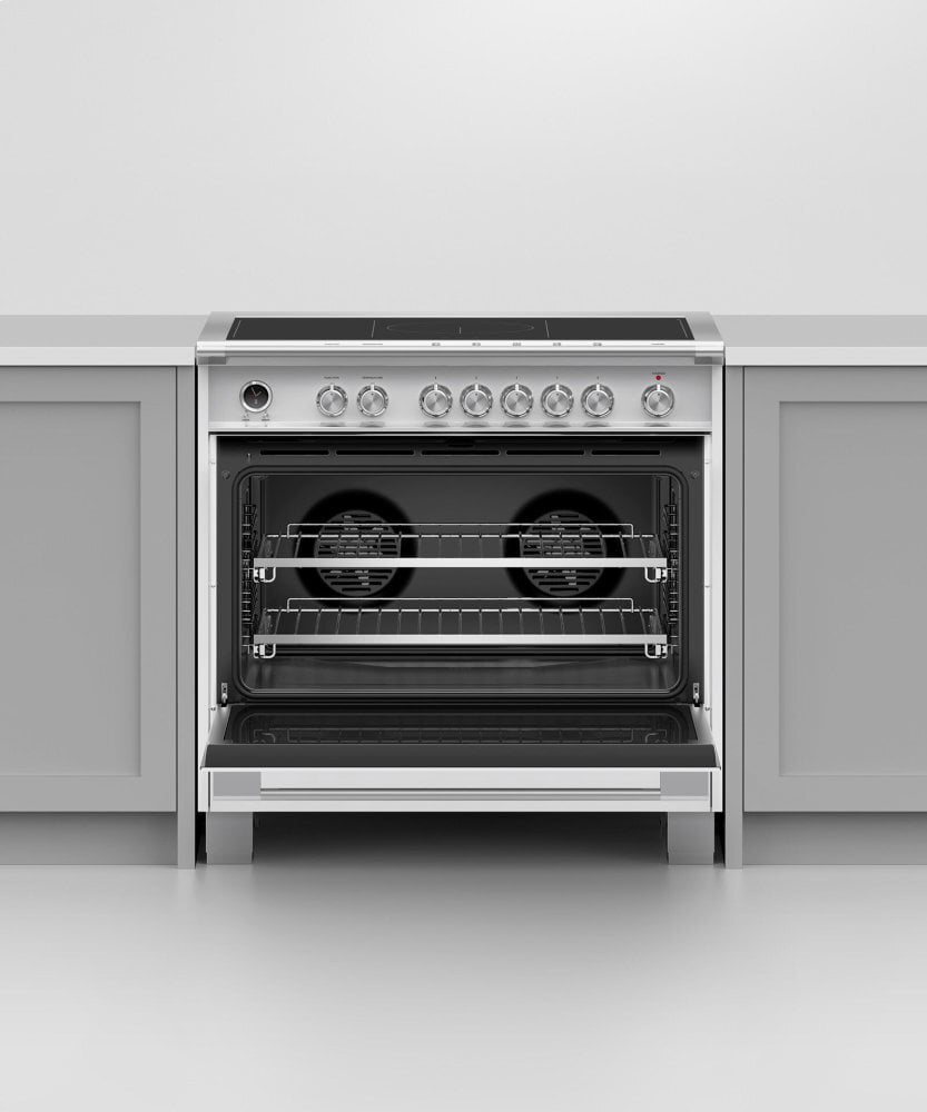 Fisher & Paykel OR36SCI6W1 Induction Range, 36", 5 Zones With Smartzone, Self-Cleaning