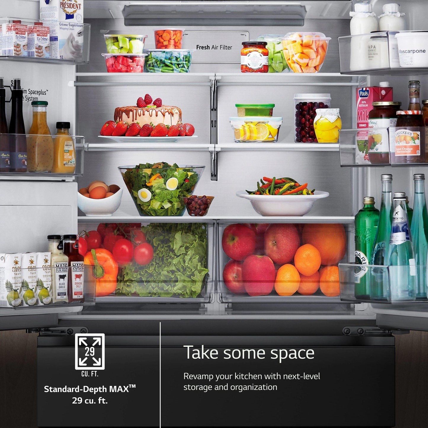 Lg LF29S8330S 29 Cu. Ft. Smart Standard-Depth Max&#8482; 4-Door French Door Refrigerator With Full-Convert Drawer&#8482;