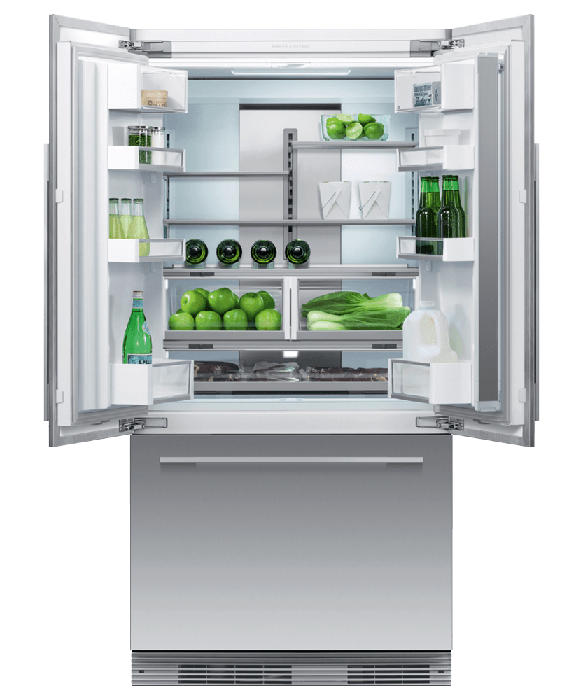 Fisher & Paykel RS36A72J1N Integrated French Door Refrigerator Freezer, 36", Ice