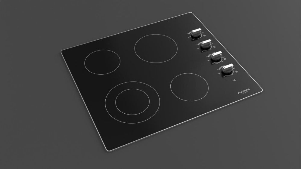 Fulgor Milano F3RK24S2 24" Radiant Cooktop With Knobs - Black Glass