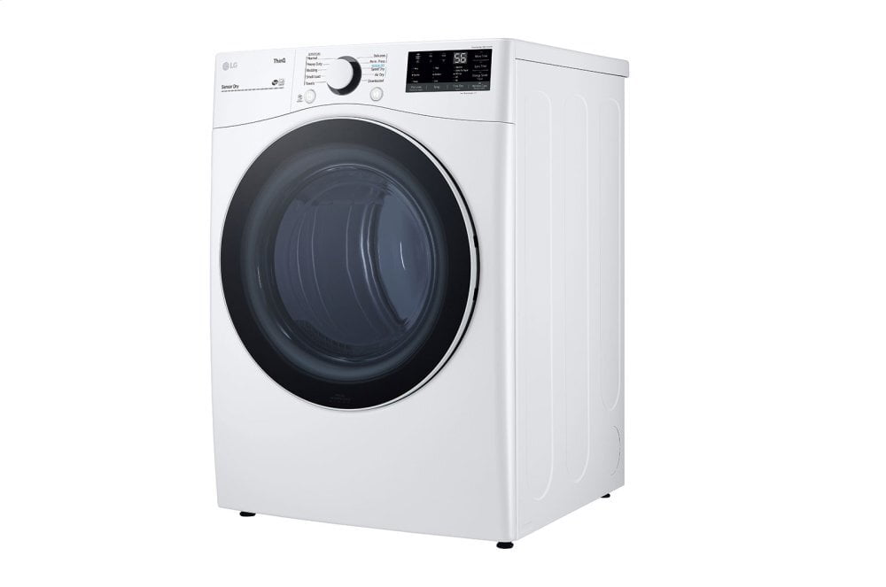 Lg DLE3600W 7.4 Cu. Ft. Ultra Large Capacity Smart Wi-Fi Enabled Front Load Electric Dryer With Built-In Intelligence