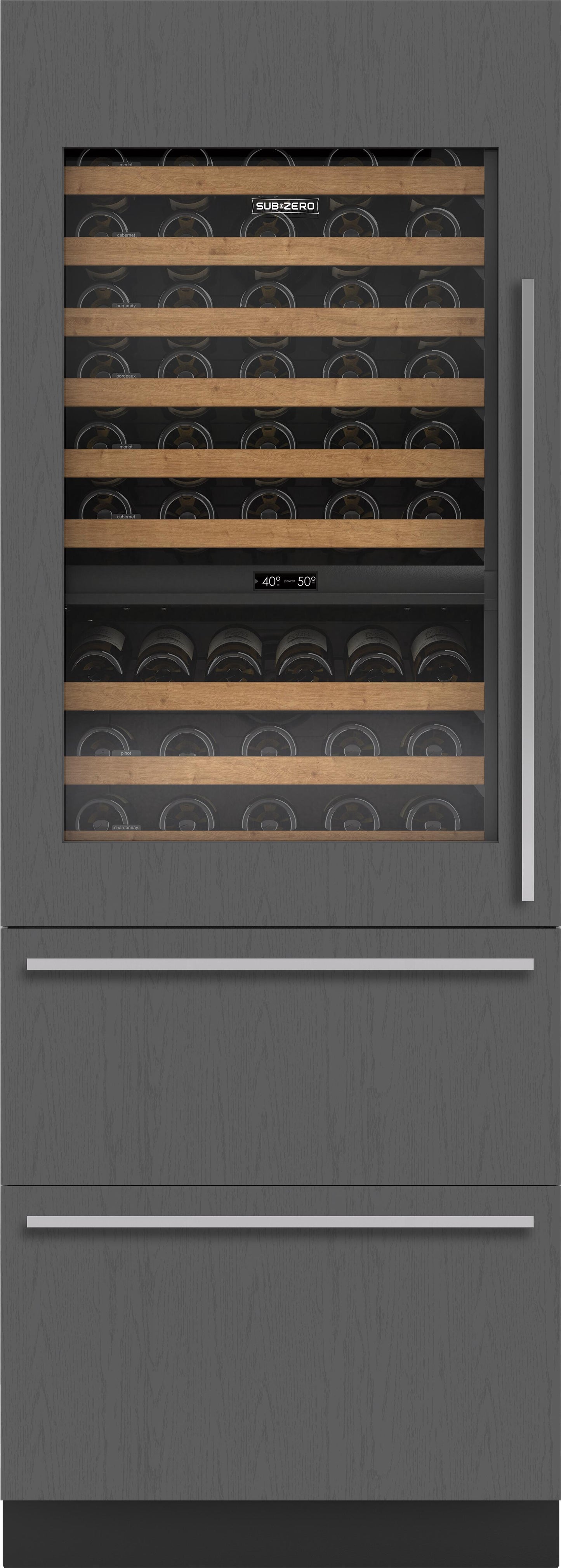 Sub-Zero DET3050WRAL 30" Designer Wine Storage With Refrigerator Drawers - Panel Ready