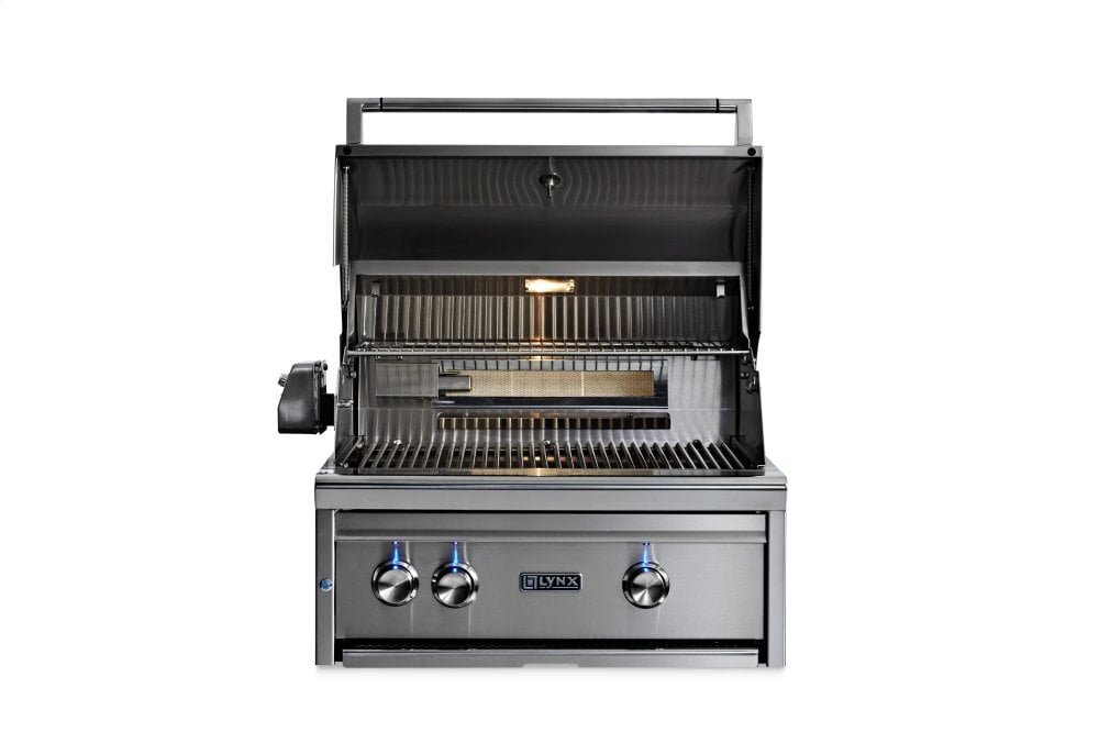 Lynx L27R3LP 27" Lynx Professional Built In Grill With 2 Ceramic Burners And Rotisserie, Lp