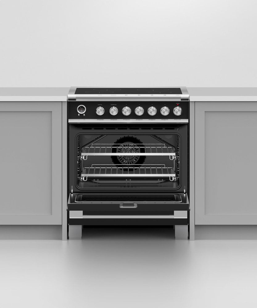 Fisher & Paykel OR30SCI6B1 Induction Range, 30", 4 Zones, Self-Cleaning