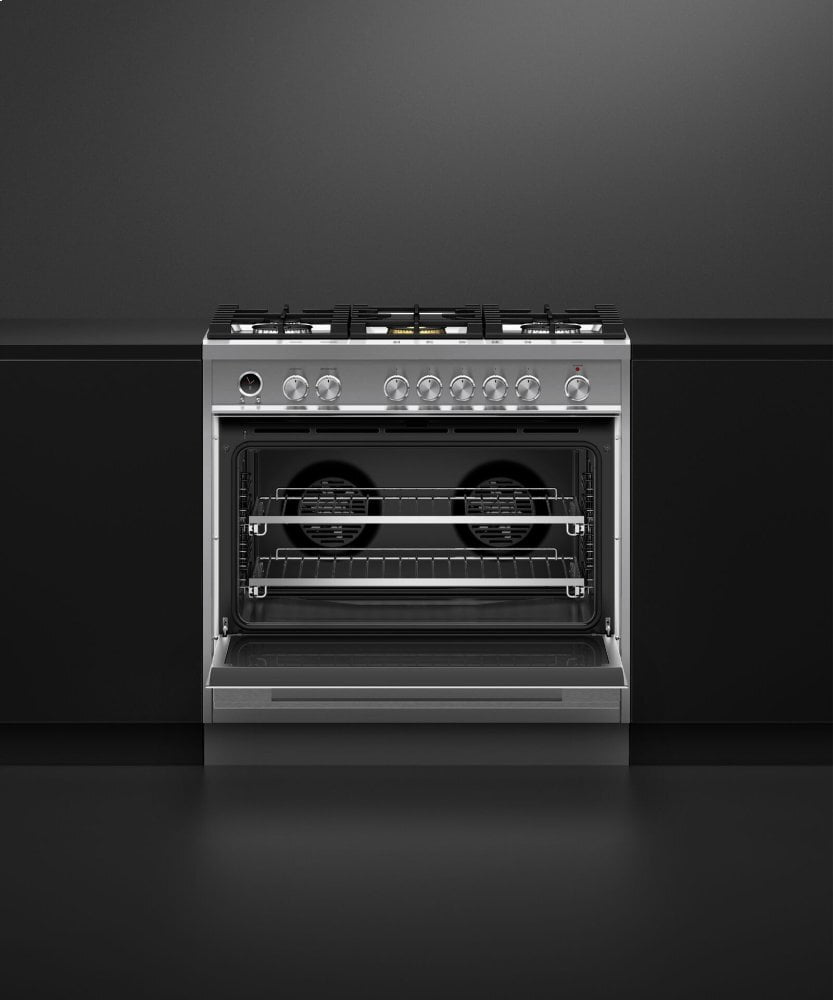 Fisher & Paykel OR36SDG6X1 Dual Fuel Range, 36", 5 Burners, Self-Cleaning