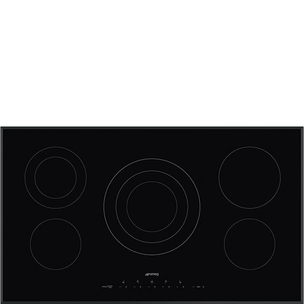 Smeg SEU365ETB 90Cm (36") Ceramic Cooktop Black Glass, Beveled