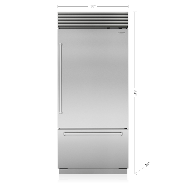 Sub-Zero CL3650UIDSPL 36" Classic Over-And-Under Refrigerator/Freezer With Internal Dispenser