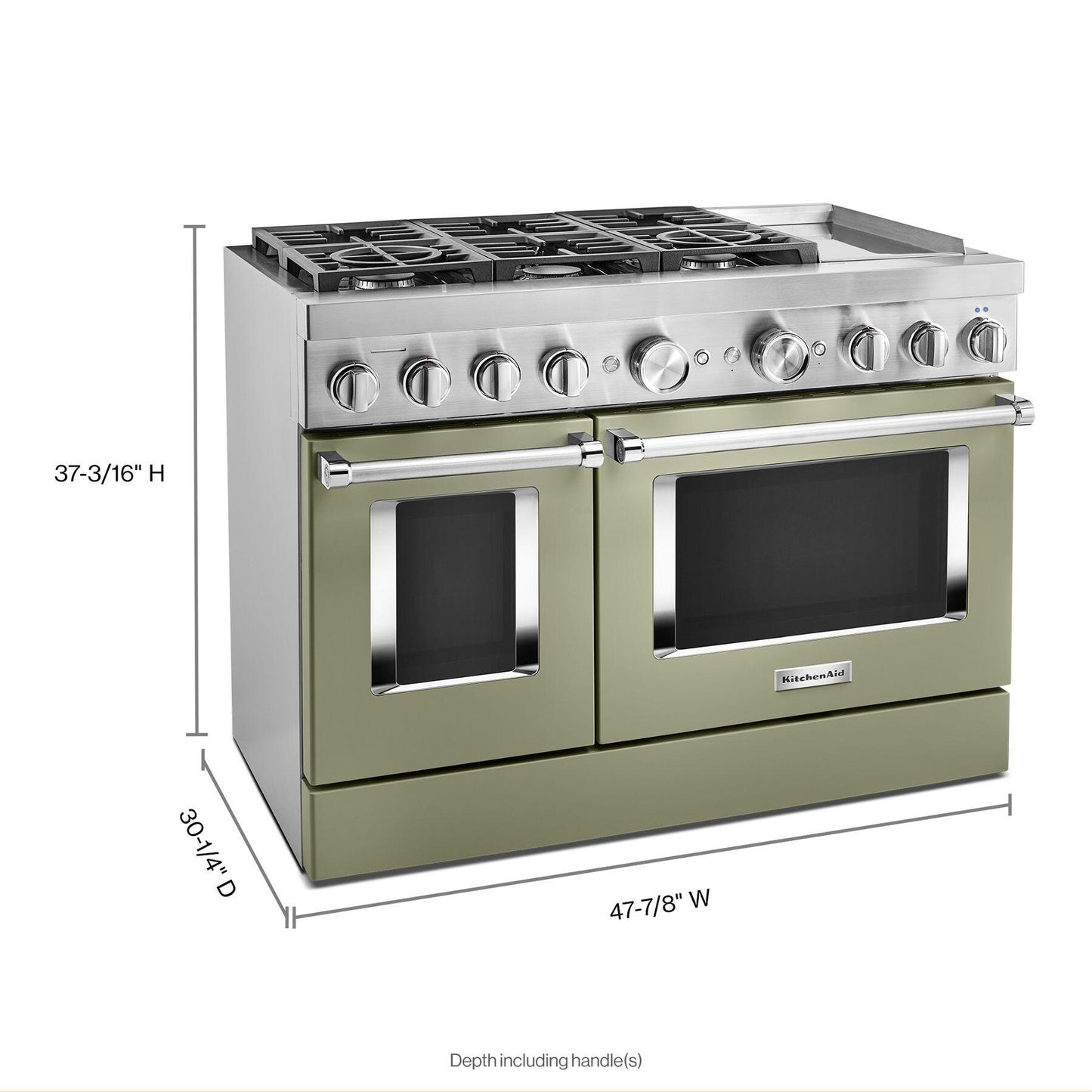 Kitchenaid KFDC558JAV Kitchenaid® 48'' Smart Commercial-Style Dual Fuel Range With Griddle - Avocado Cream