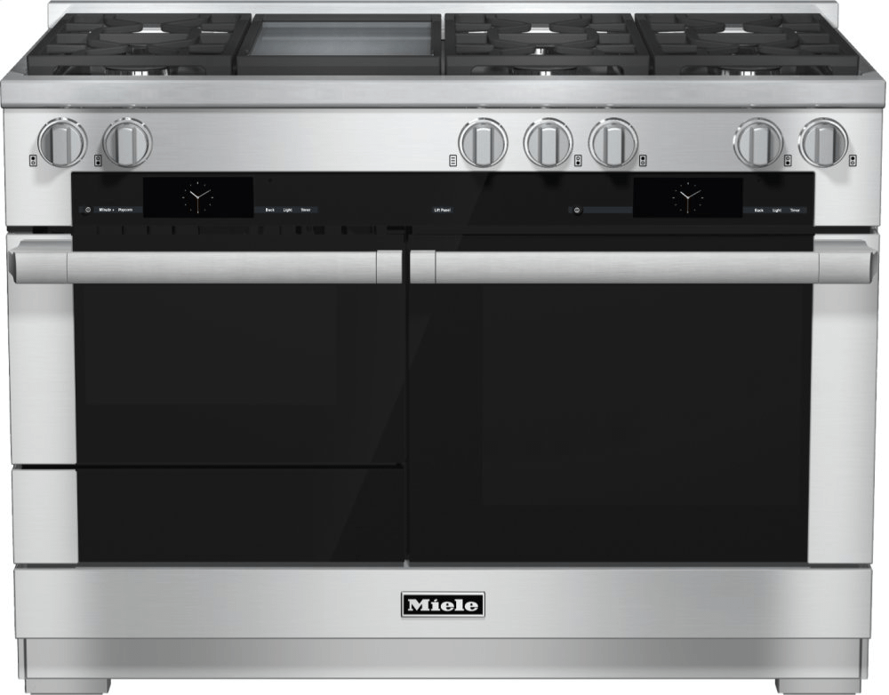 Miele HR19562LPCLEANTOUCHSTEEL Hr 1956-2 Lp - 48 Inch Range Dual Fuel With M Touch Controls, Moisture Plus And M Pro Dual Stacked Burners