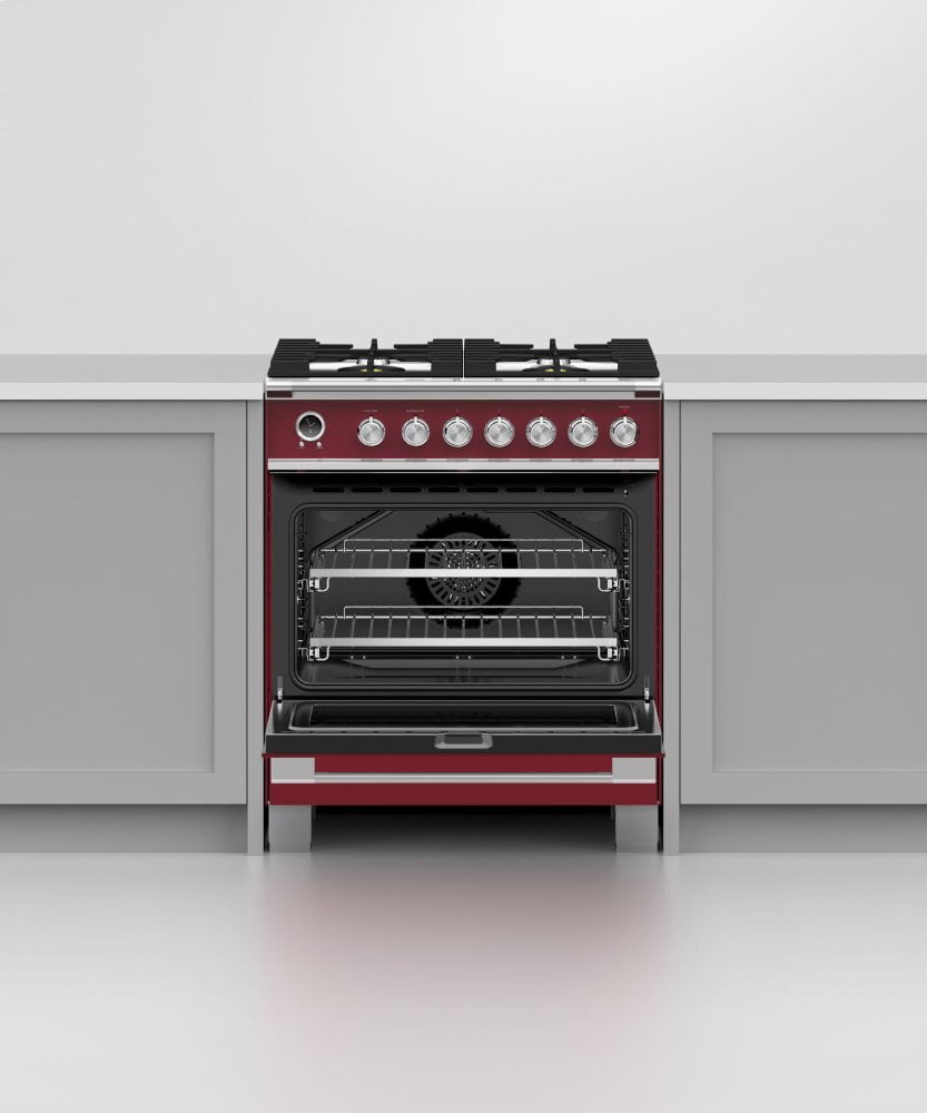 Fisher & Paykel OR30SCG6R1 Dual Fuel Range, 30", 4 Burners, Self-Cleaning