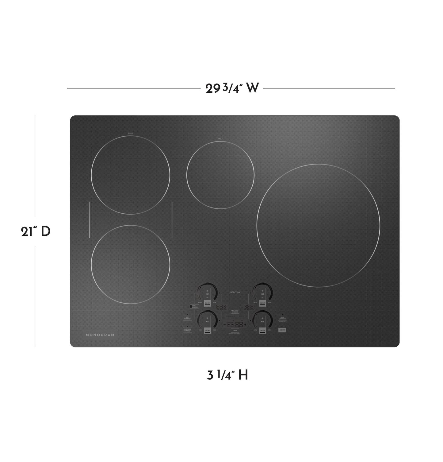 Monogram ZHU30RDTBB Monogram 30" Induction Cooktop