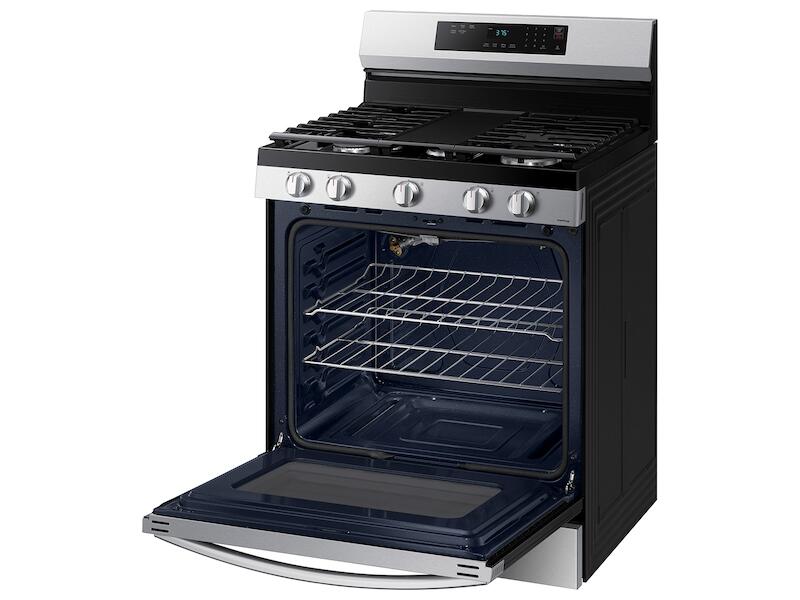 Samsung NX60A6311SS 6.0 Cu. Ft. Smart Freestanding Gas Range With 18K Btu Dual Power Burner & Self Clean In Stainless Steel