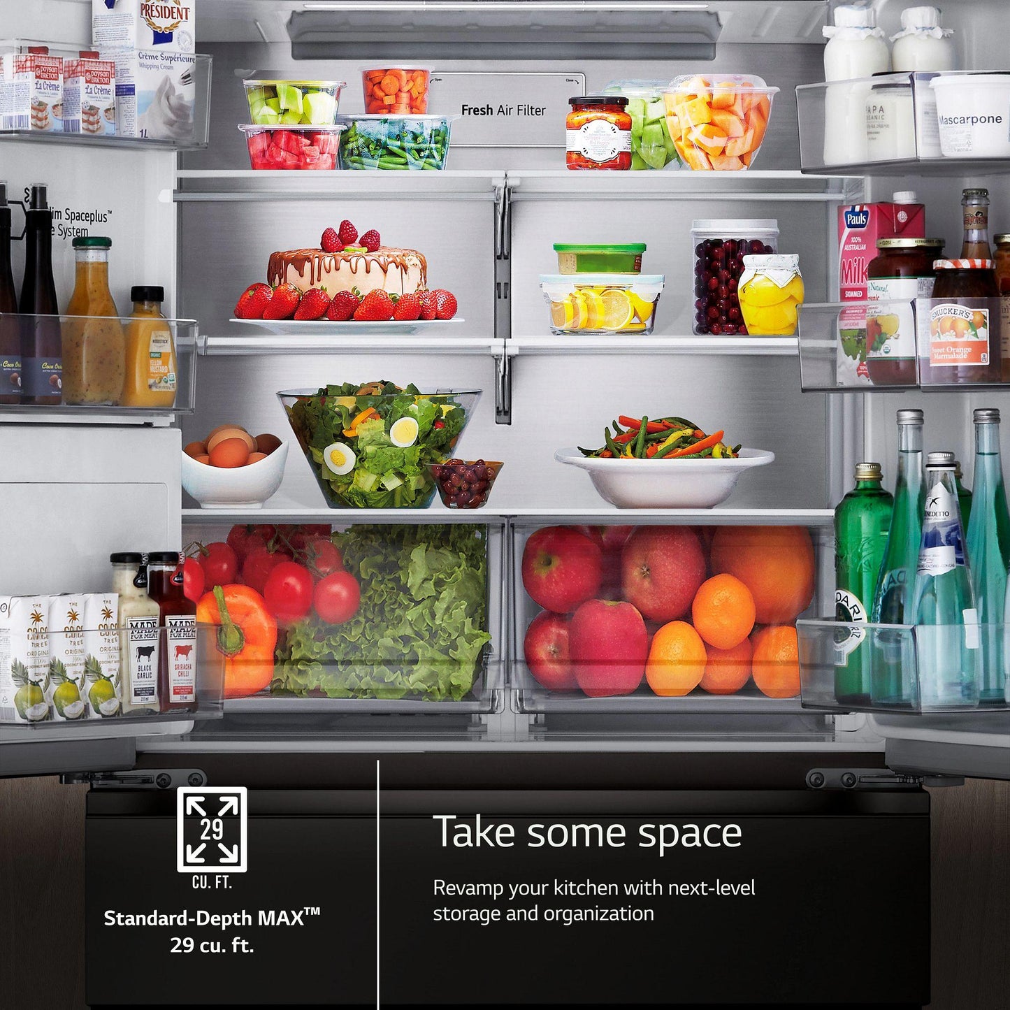 Lg LF29S8330D 29 Cu. Ft. Smart Standard-Depth Max&#8482; 4-Door French Door Refrigerator With Full-Convert Drawer&#8482;