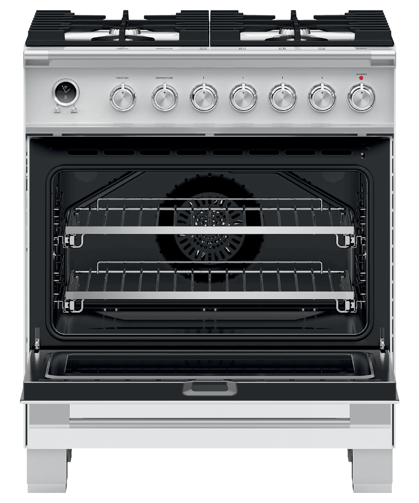 Fisher & Paykel OR30SCG6W1 Dual Fuel Range, 30", 4 Burners, Self-Cleaning