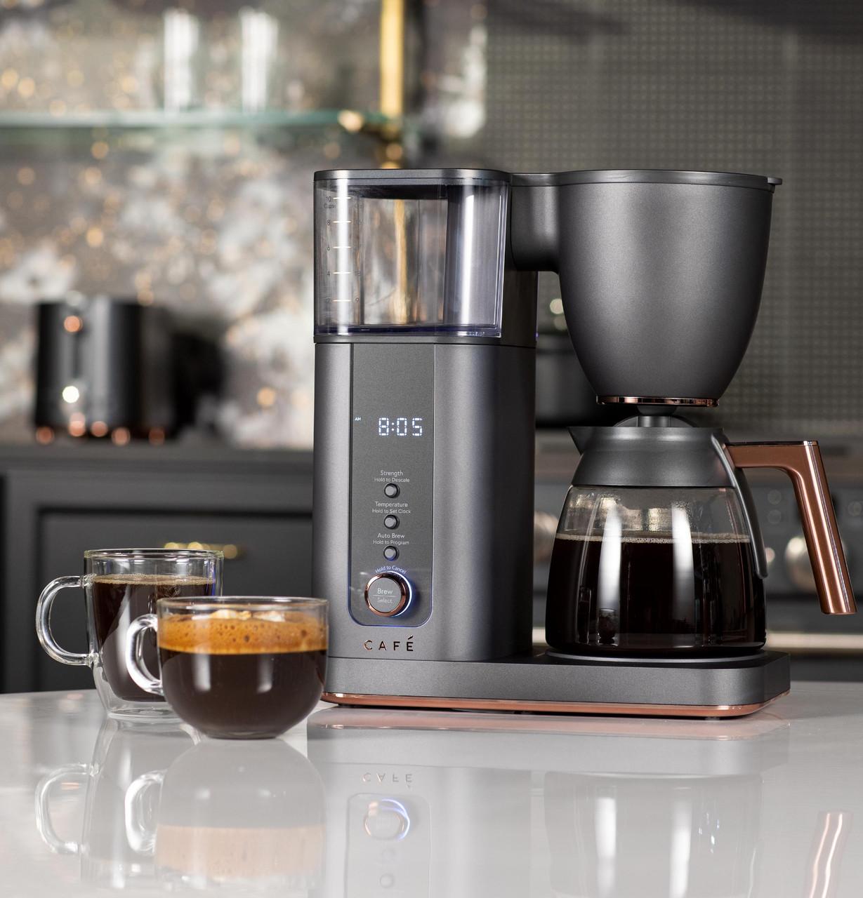 GE 12-Cup Stainless Steel Drip Coffee Maker with Glass Carafe