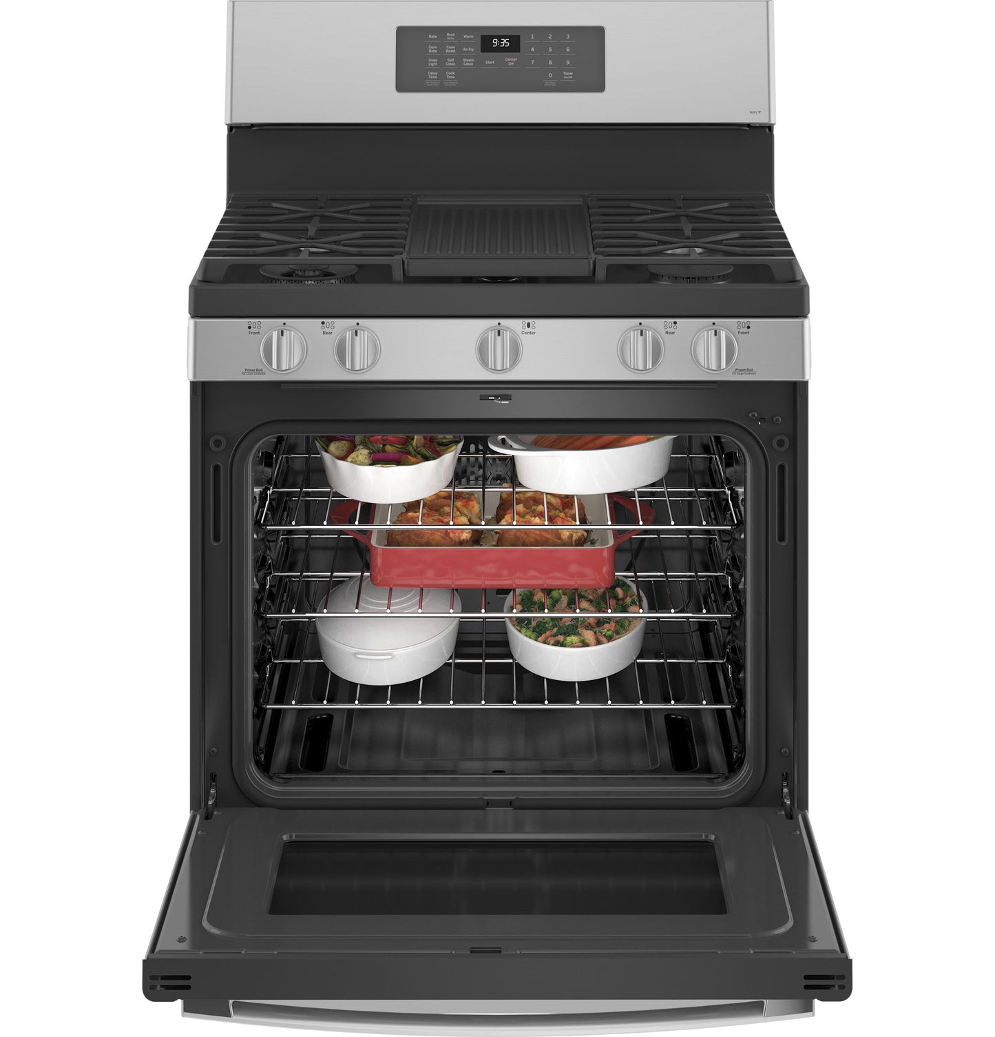 Ge Appliances PGB935YPFS Ge Profile&#8482; Smart 30" Free-Standing Self Clean Gas Fingerprint Resistant Range With No Preheat Air Fry