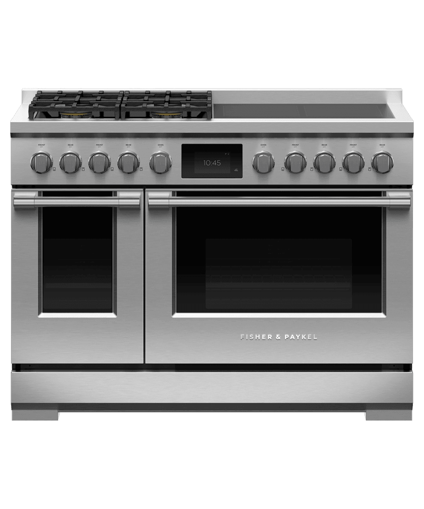 Fisher & Paykel RHV3484L Dual Fuel Range, 48", 4 Burners, 4 Induction Zones, Self-Cleaning, Lpg