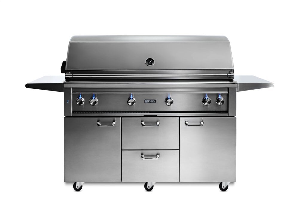 Lynx L54TRFLP 54" Lynx Professional Freestanding Grill With 1 Trident And 3 Ceramic Burners And Rotisserie, Lp