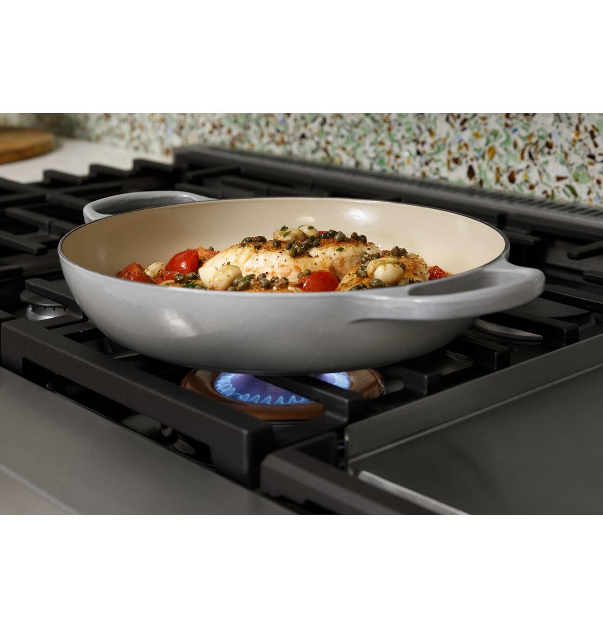 Cafe C2Y486P4TW2 Café&#8482; 48" Smart Dual-Fuel Commercial-Style Range With 6 Burners And Griddle (Natural Gas)