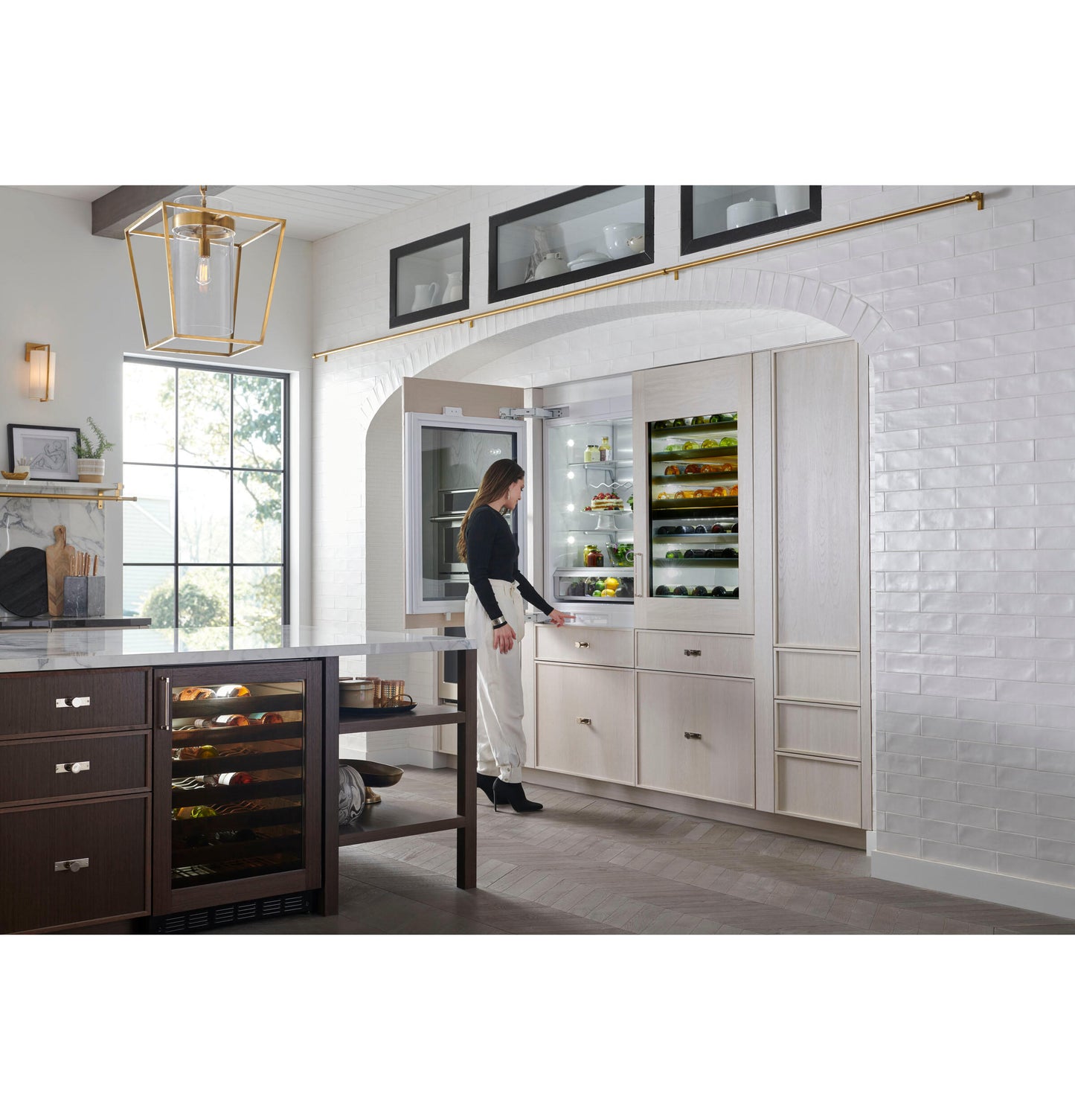 Monogram ZIK303NPPII Monogram 30" Integrated Glass-Door Refrigerator For Single Or Dual Installation