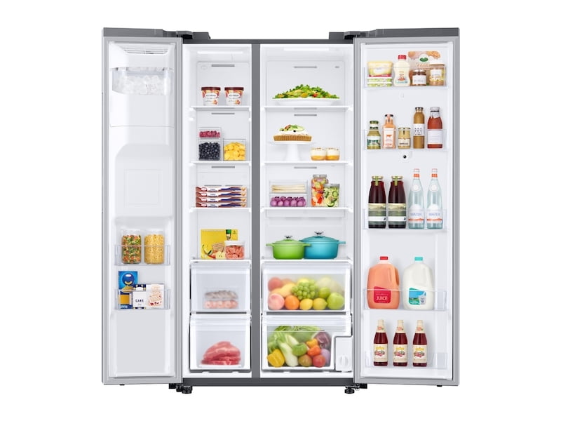 Samsung RS22T5561SR 22 Cu. Ft. Counter Depth Side-By-Side Refrigerator With Touch Screen Family Hub&#8482; In Stainless Steel