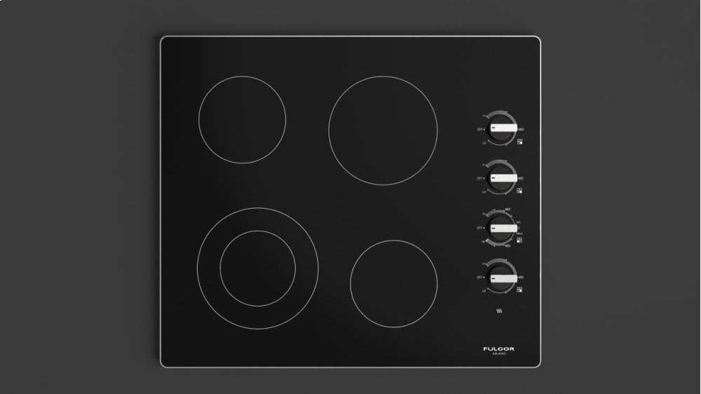 Fulgor Milano F3RK24S2 24" Radiant Cooktop With Knobs - Black Glass