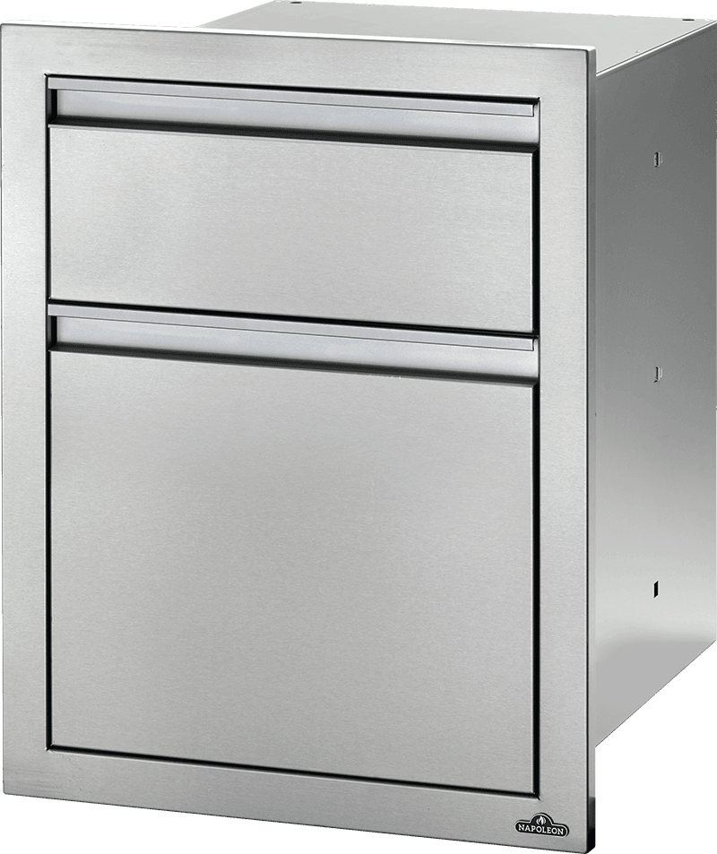 Napoleon Bbq BI18242DR 18" X 24" Double Drawer: Large And Standard , Stainless Steel