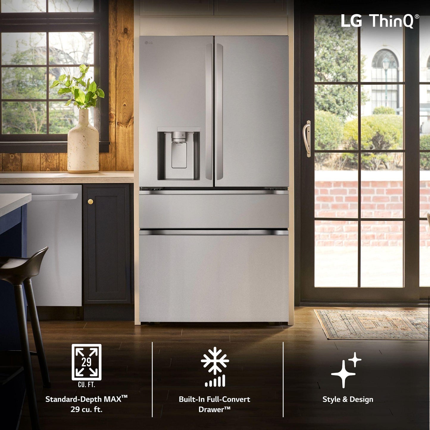 Lg LF29H8330S 29 Cu. Ft. Smart Standard-Depth Max&#8482; 4-Door French Door Refrigerator With Full-Convert Drawer&#8482;