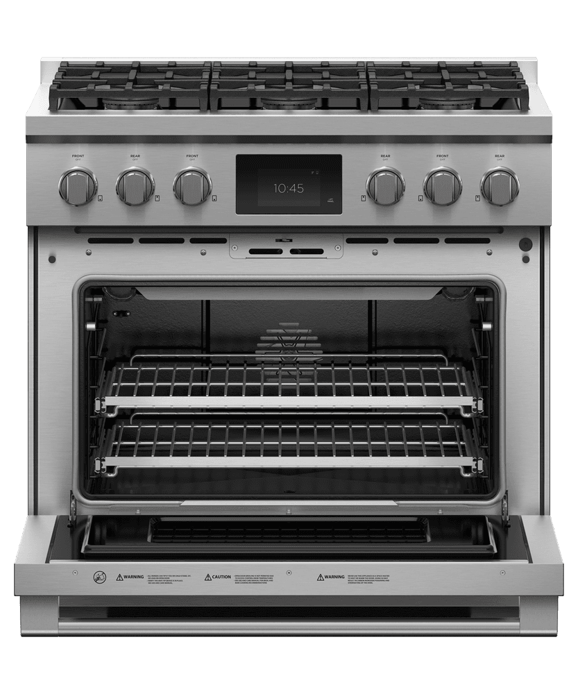 Fisher & Paykel RDV3366L Dual Fuel Range, 36", 6 Burners, Self-Cleaning, Lpg