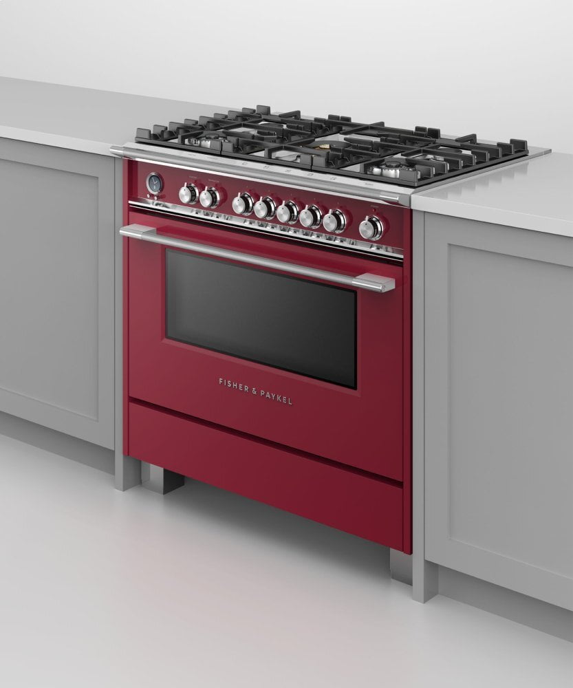 Fisher & Paykel OR36SCG6R1 Dual Fuel Range, 36", 5 Burners, Self-Cleaning