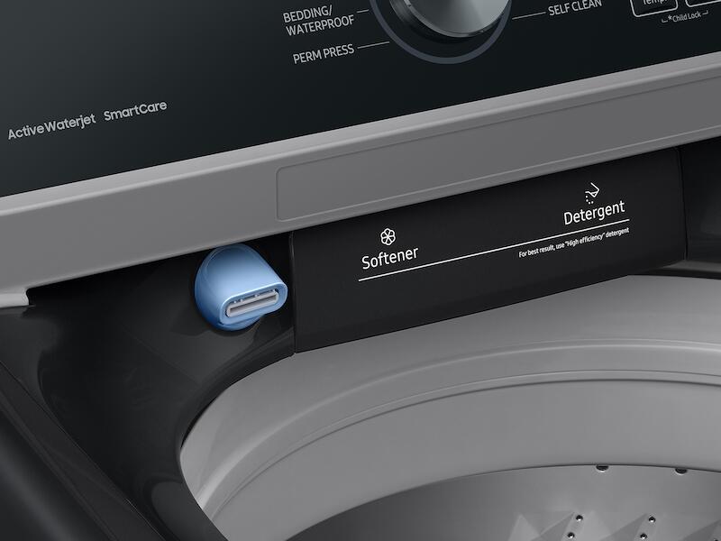 Samsung WA44A3405AV 4.4 Cu. Ft. Top Load Washer With Activewave&#8482; Agitator And Active Waterjet In Brushed Black