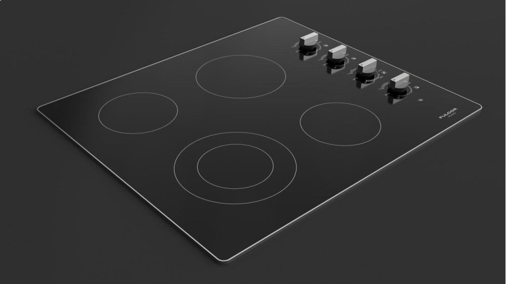 Fulgor Milano F3RK24S2 24" Radiant Cooktop With Knobs - Black Glass