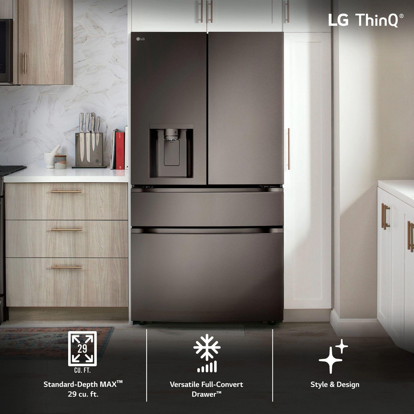 Lg LF29S8330D 29 Cu. Ft. Smart Standard-Depth Max&#8482; 4-Door French Door Refrigerator With Full-Convert Drawer&#8482;