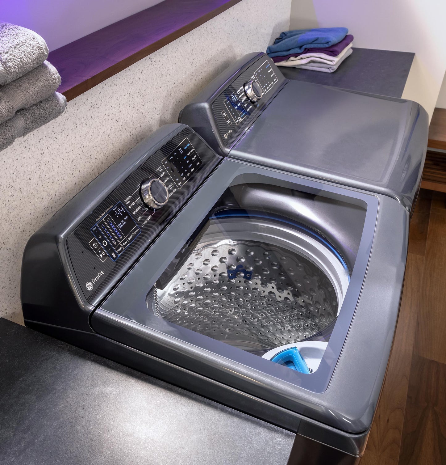 Ge Appliances PTW900BPTDG Ge Profile&#8482; 5.4 Cu. Ft. Capacity Washer With Smarter Wash Technology And Flexdispense&#8482;