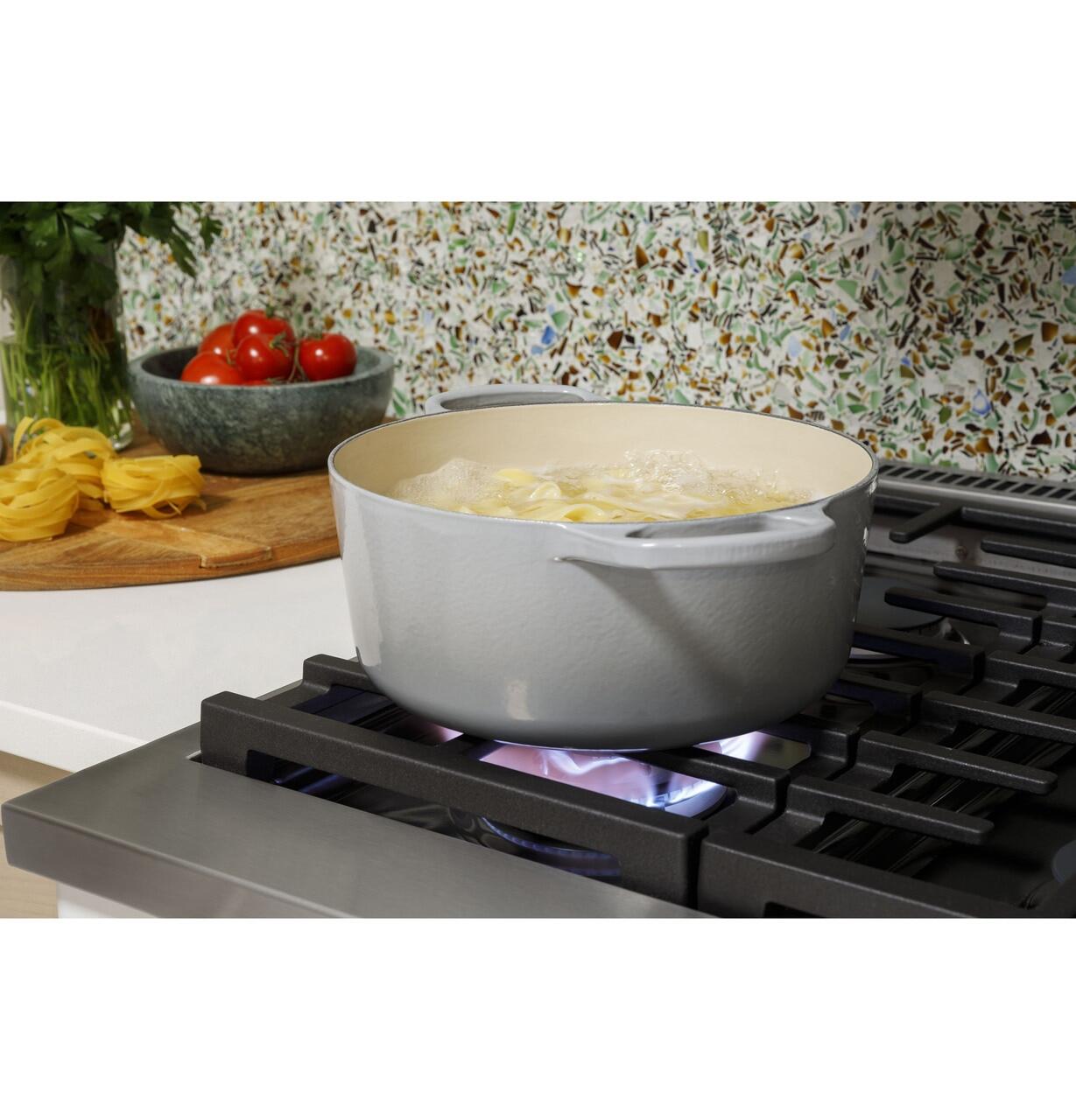 Cafe C2Y486P4TW2 Café&#8482; 48" Smart Dual-Fuel Commercial-Style Range With 6 Burners And Griddle (Natural Gas)