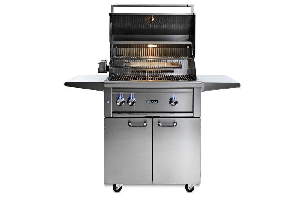 Lynx L30TRFLP 30" Lynx Professional Freestanding Grill With 1 Trident And 1 Ceramic Burner And Rotisserie, Lp