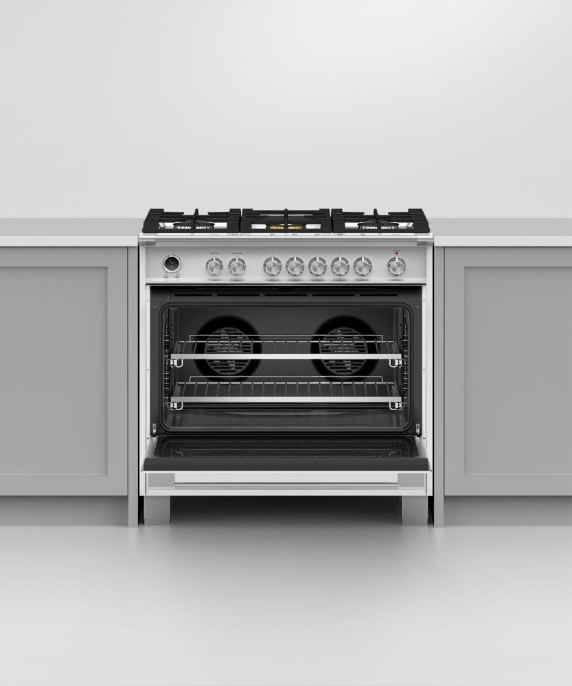 Fisher & Paykel OR36SCG6W1 Dual Fuel Range, 36", 5 Burners, Self-Cleaning