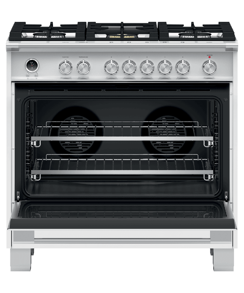 Fisher & Paykel OR36SCG6W1 Dual Fuel Range, 36", 5 Burners, Self-Cleaning