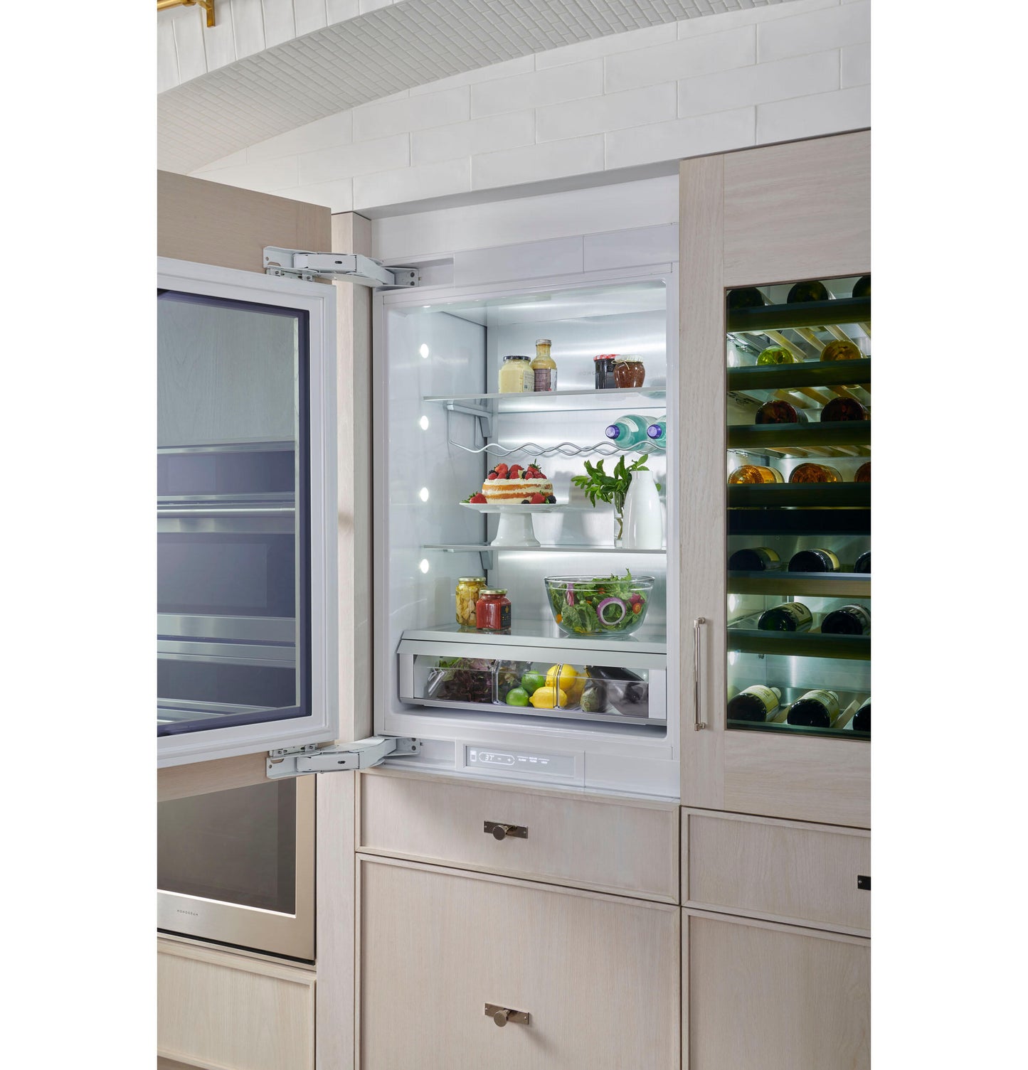 Monogram ZIK303NPPII Monogram 30" Integrated Glass-Door Refrigerator For Single Or Dual Installation