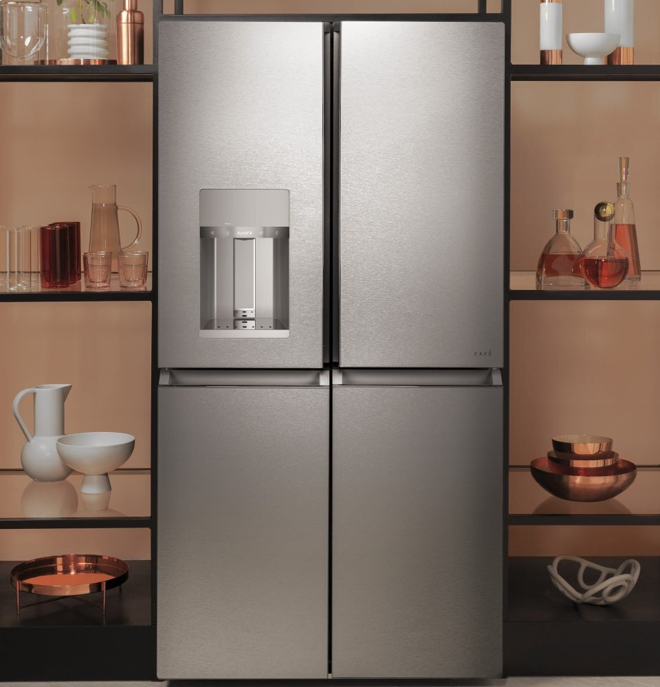 Cafe CQE28DM5NS5 Café Energy Star® 27.4 Cu. Ft. Smart Quad-Door Refrigerator In Platinum Glass