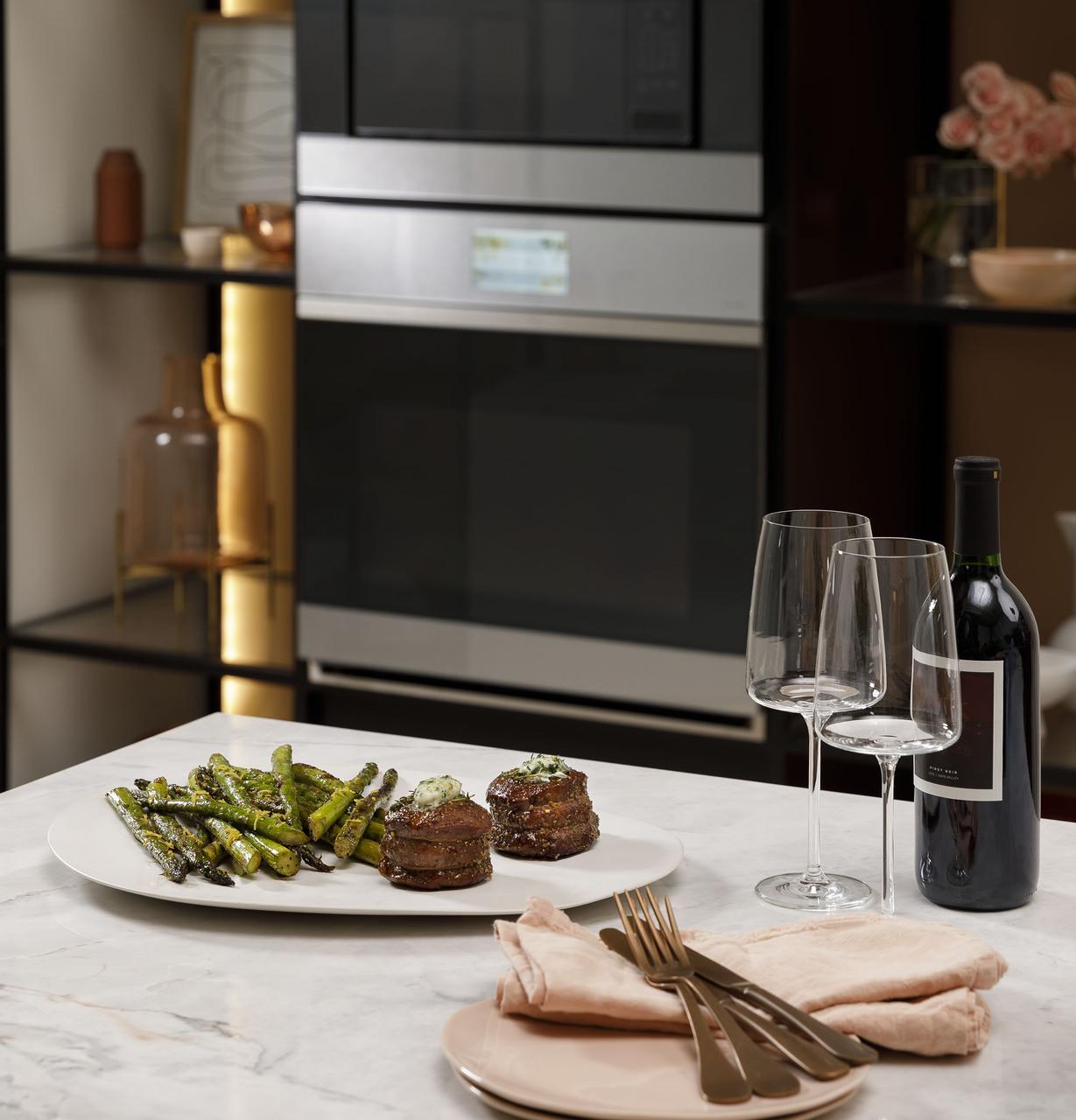 Cafe CTS90DM2NS5 Café&#8482; Minimal Series 30" Smart Built-In Convection Single Wall Oven In Platinum Glass