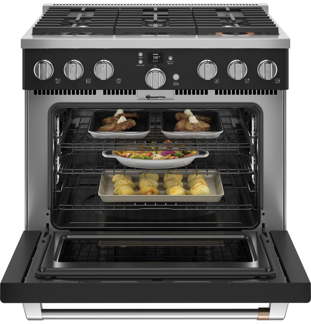 Cafe C2Y366P3TD1 Café&#8482; 36" Smart Dual-Fuel Commercial-Style Range With 6 Burners (Natural Gas)