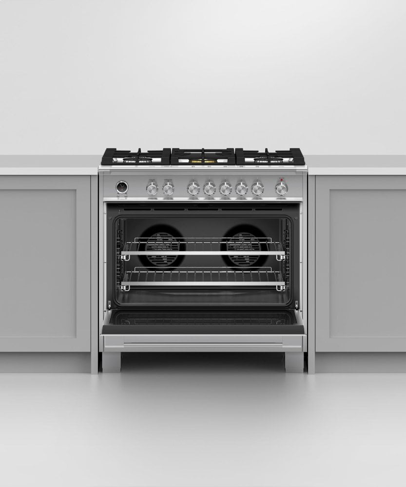 Fisher & Paykel OR36SCG6X1 Dual Fuel Range, 36", 5 Burners, Self-Cleaning