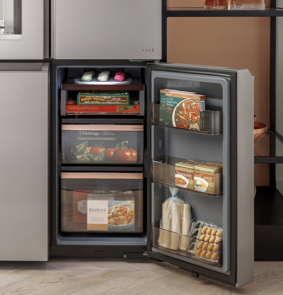 Cafe CQE28DM5NS5 Café Energy Star® 27.4 Cu. Ft. Smart Quad-Door Refrigerator In Platinum Glass