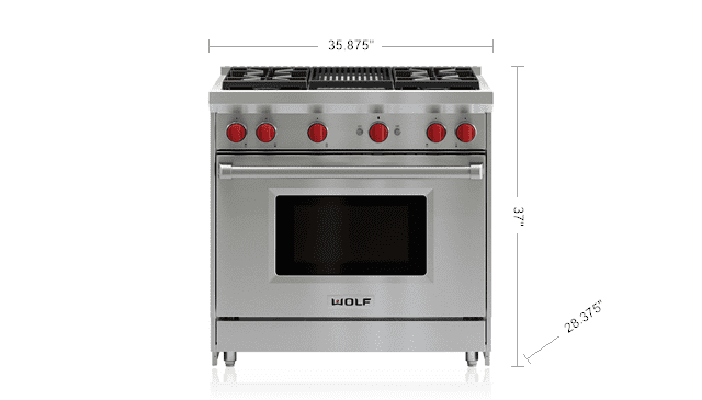 Wolf GR364CLP 36" Gas Range - 4 Burners And Infrared Charbroiler