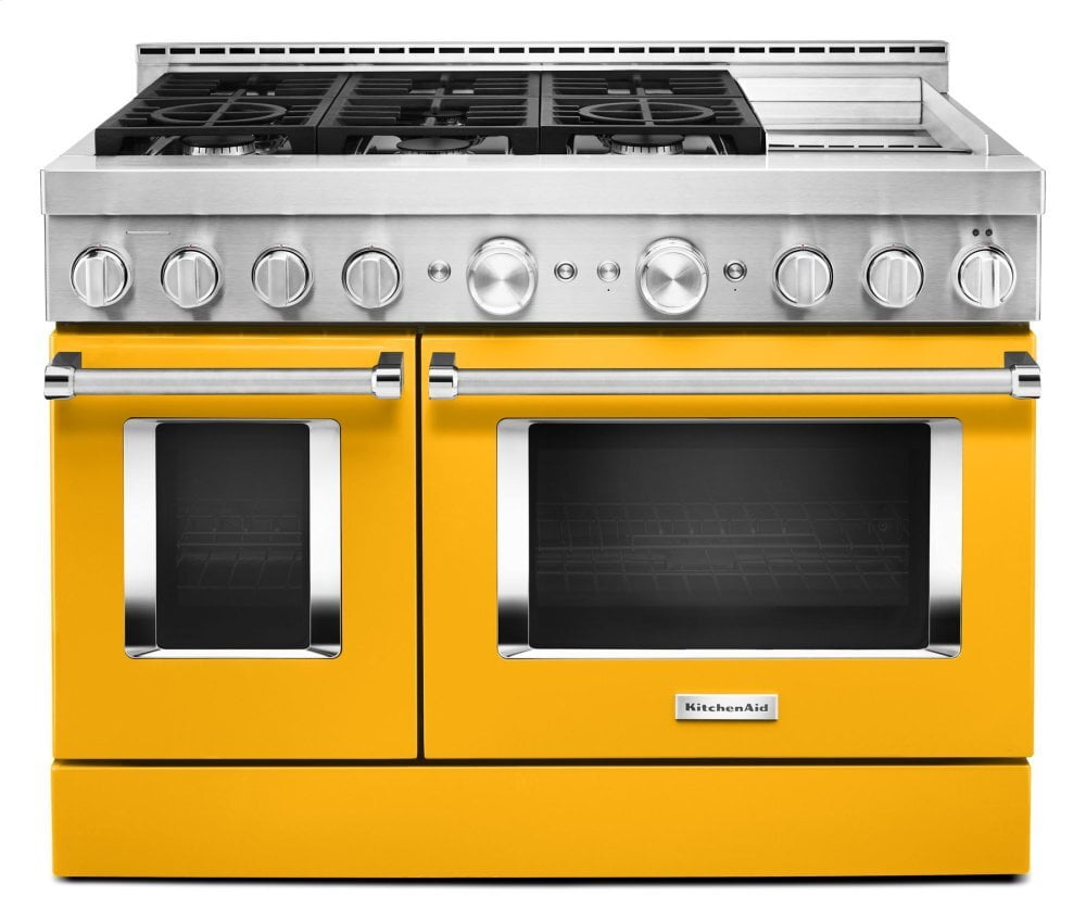 Kitchenaid KFGC558JYP Kitchenaid® 48'' Smart Commercial-Style Gas Range With Griddle - Yellow Pepper