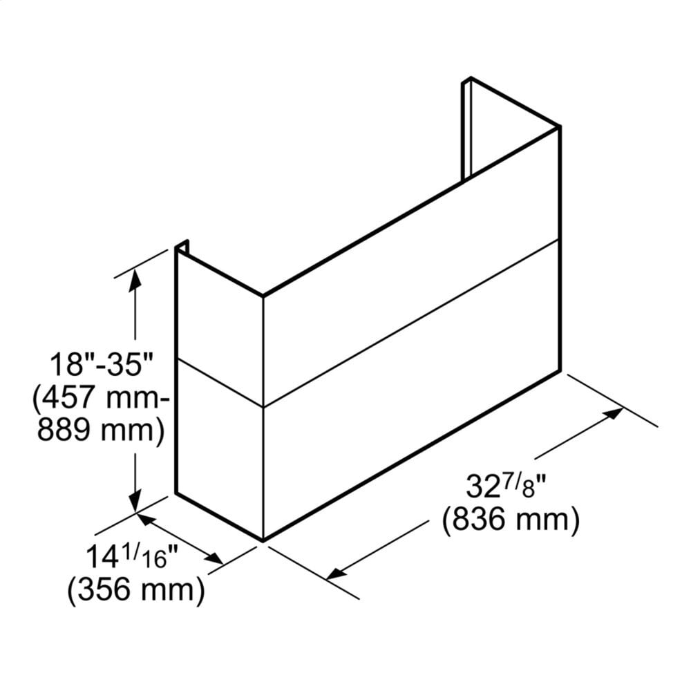 Thermador CHMHP48TW 18 X 35-Inch Telescoping Duct Cover For Professional Chimney Wall Hood