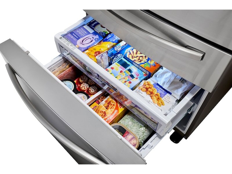 Samsung RF24R7201SR 23 Cu. Ft. Counter Depth 4-Door French Door Refrigerator With Flexzone&#8482; Drawer In Stainless Steel