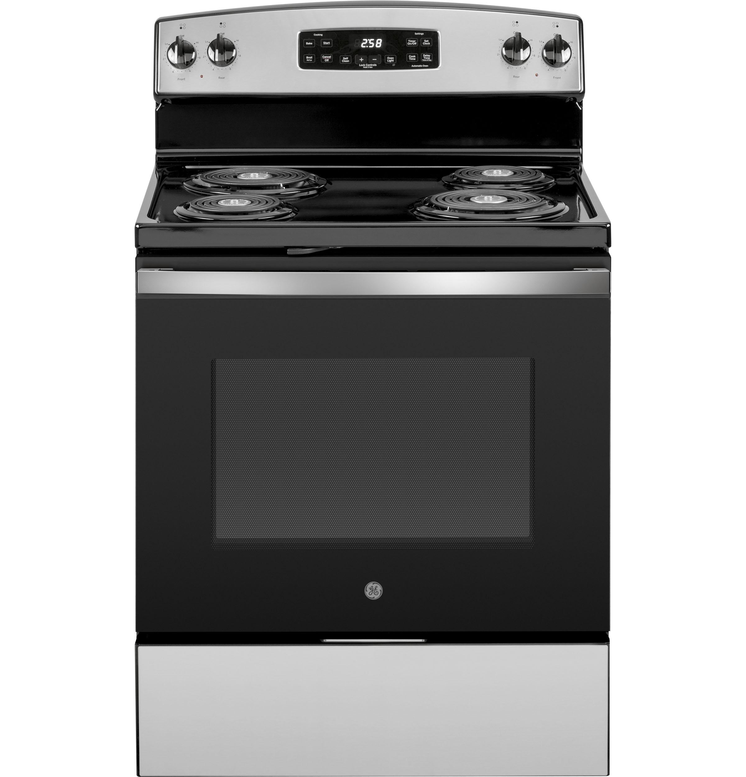 Oven with adjustable temperature and timer, equipped with two baking  elements, indicator bell, and automatic shutdown function